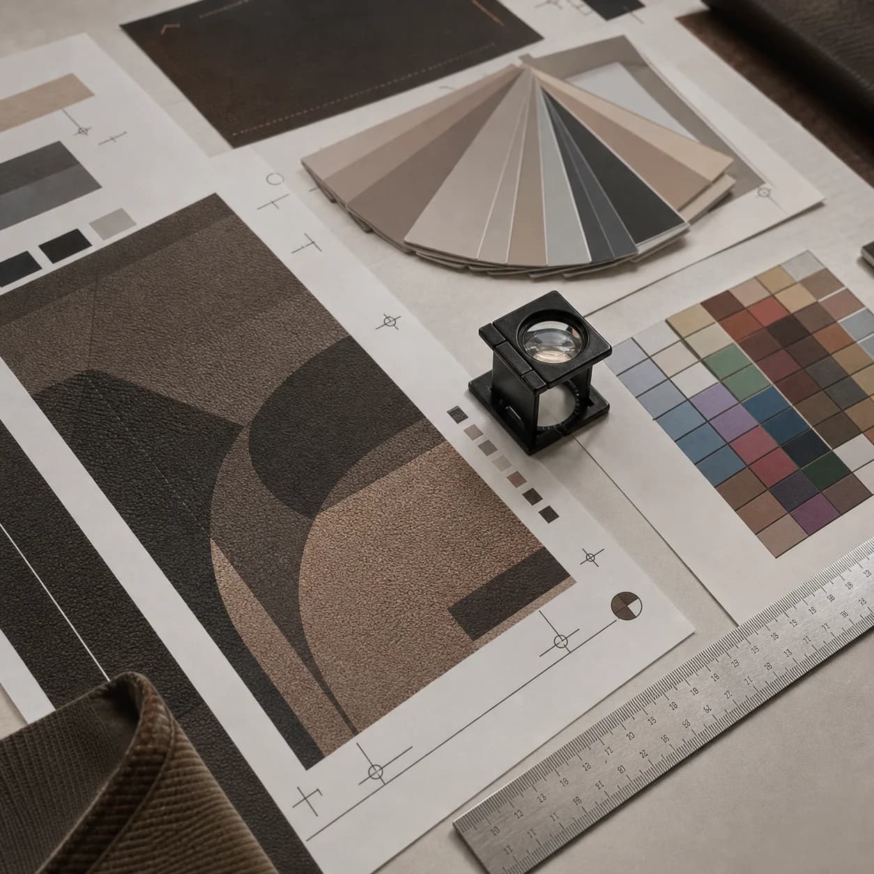 Physical print proof reviewed before a custom printed tote sample