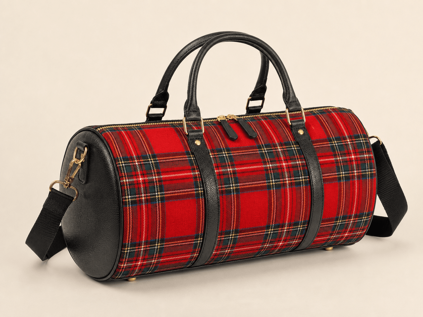 Custom Tartan Weekend Duffle Bag colour royal stewart red