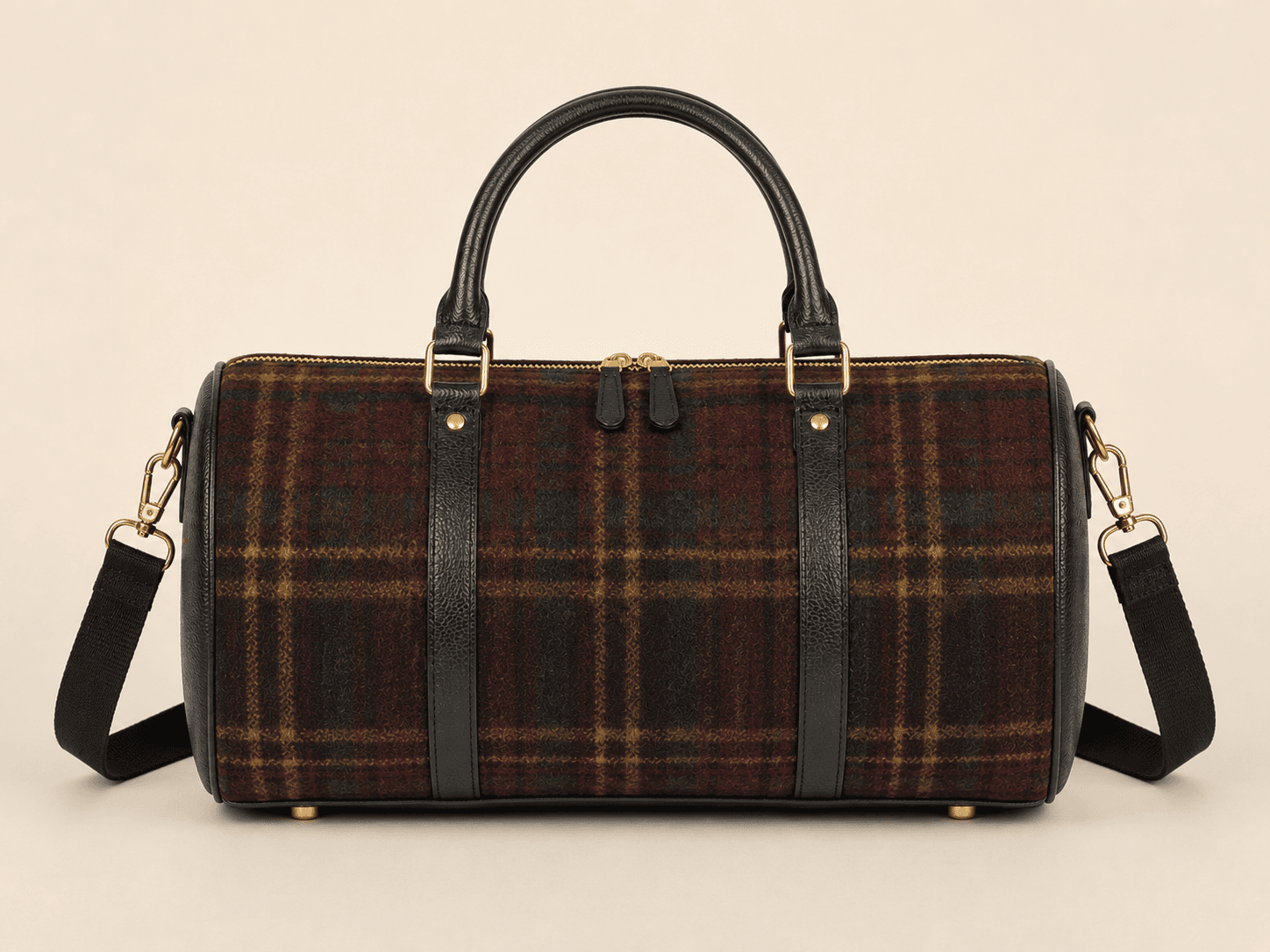 Custom Tartan Weekend Duffle Bag detail front