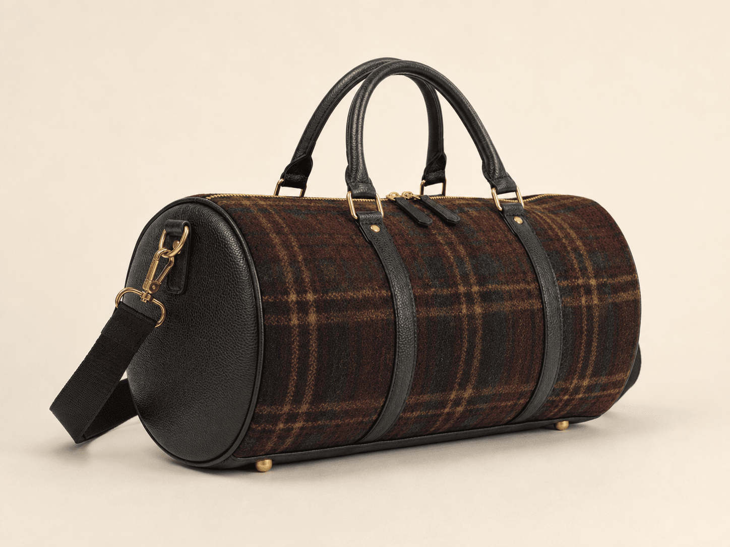 Custom Tartan Weekend Duffle Bag detail side base