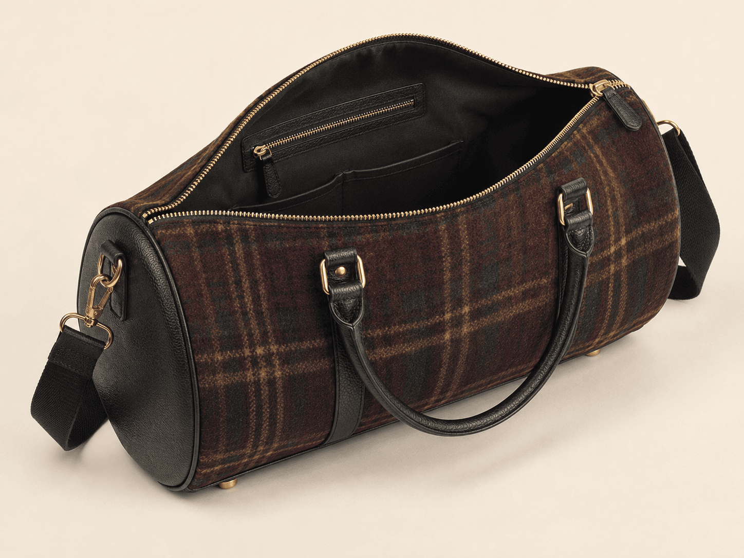 Custom Tartan Weekend Duffle Bag detail interior
