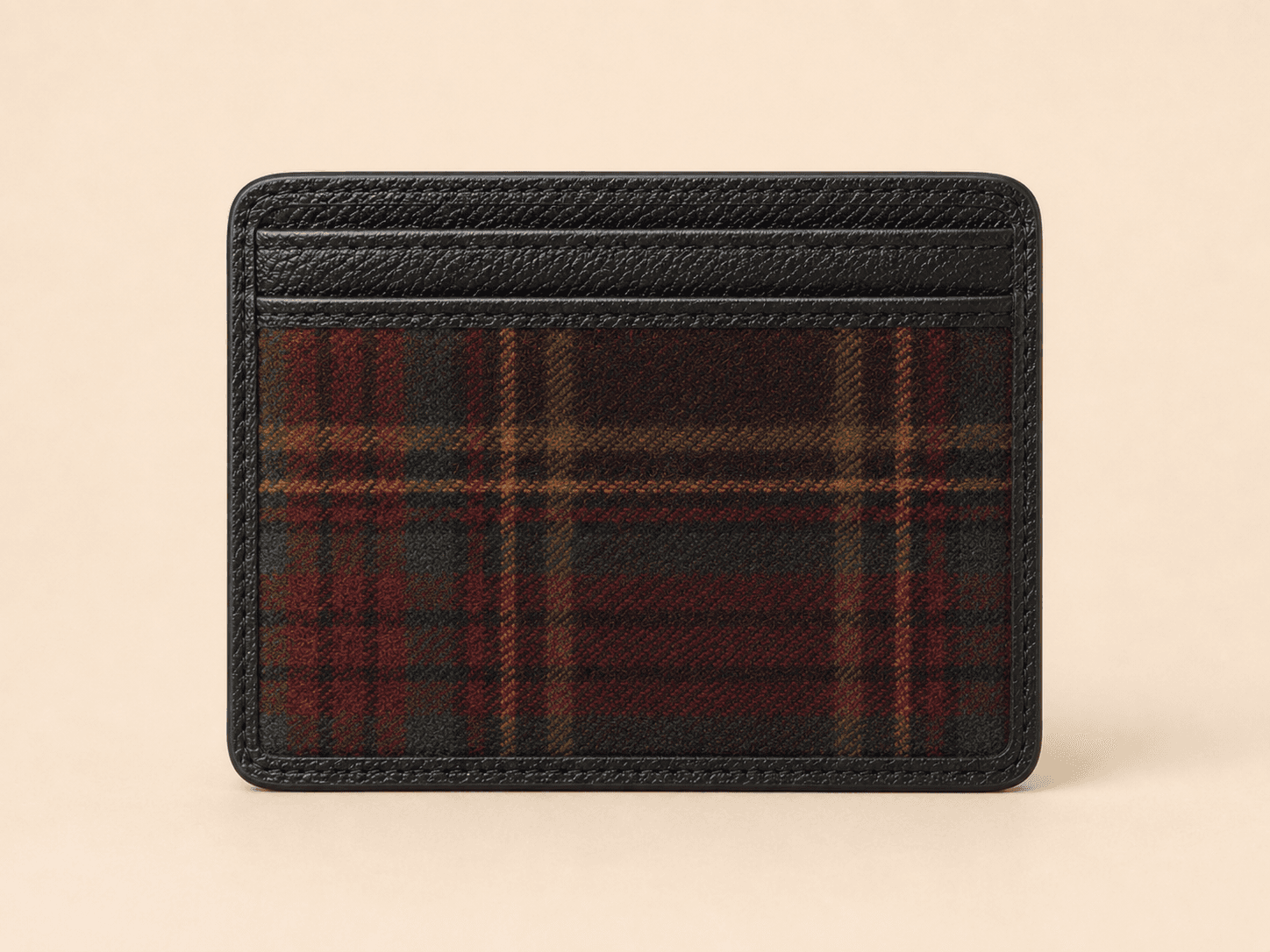 Custom Tartan Compact Bifold Wallet detail rear