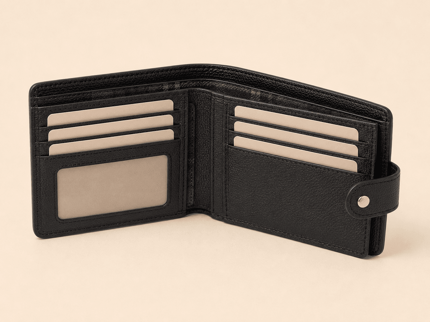Custom Tartan Compact Bifold Wallet detail interior