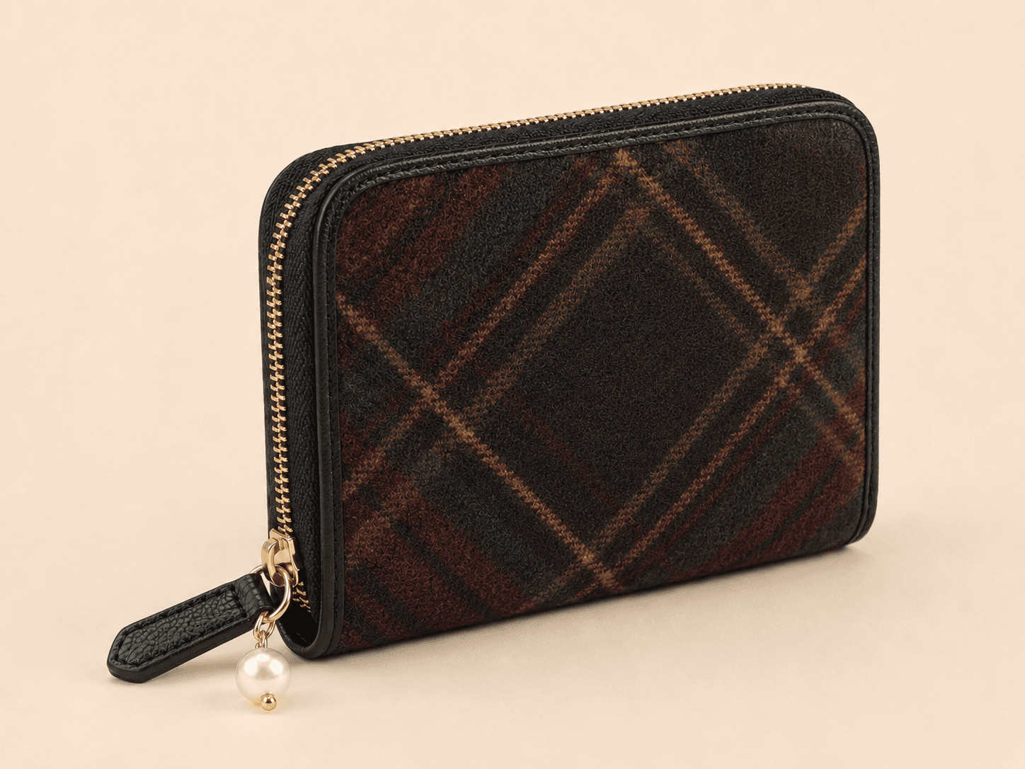 Custom Tartan Zip-Around Wallet detail side profile