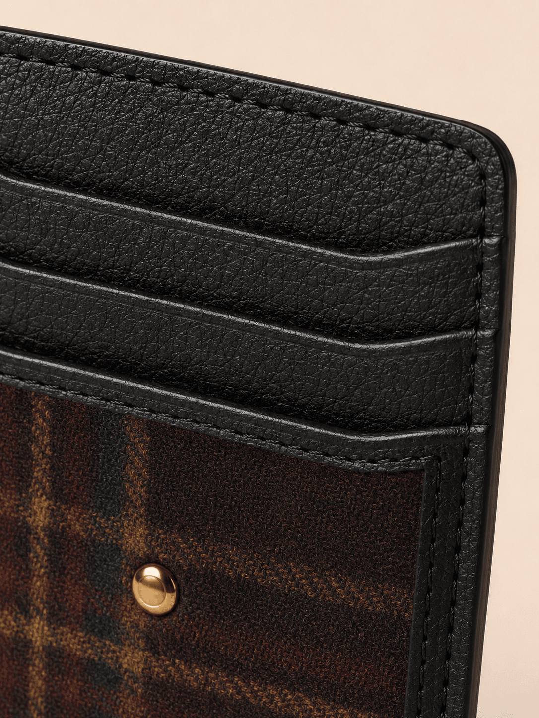 Custom Tartan Slim Cardholder detail card slots
