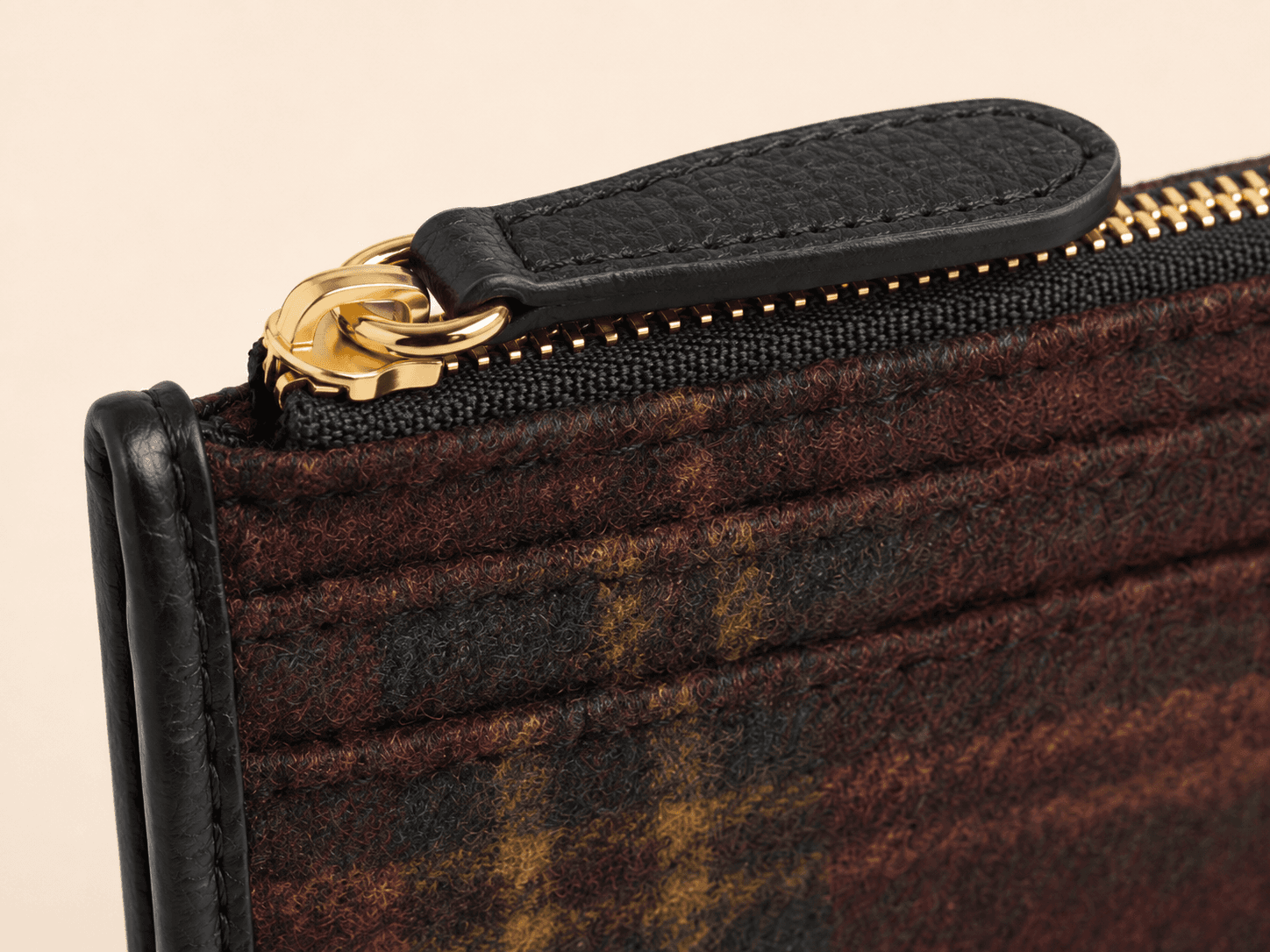 Custom Tartan Card & Coin Purse detail zipper