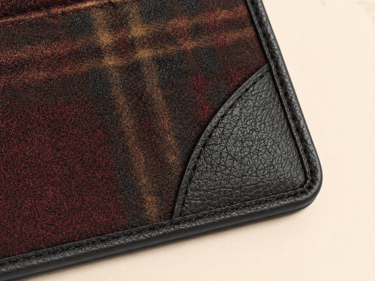Custom Tartan Card & Coin Purse detail material corner
