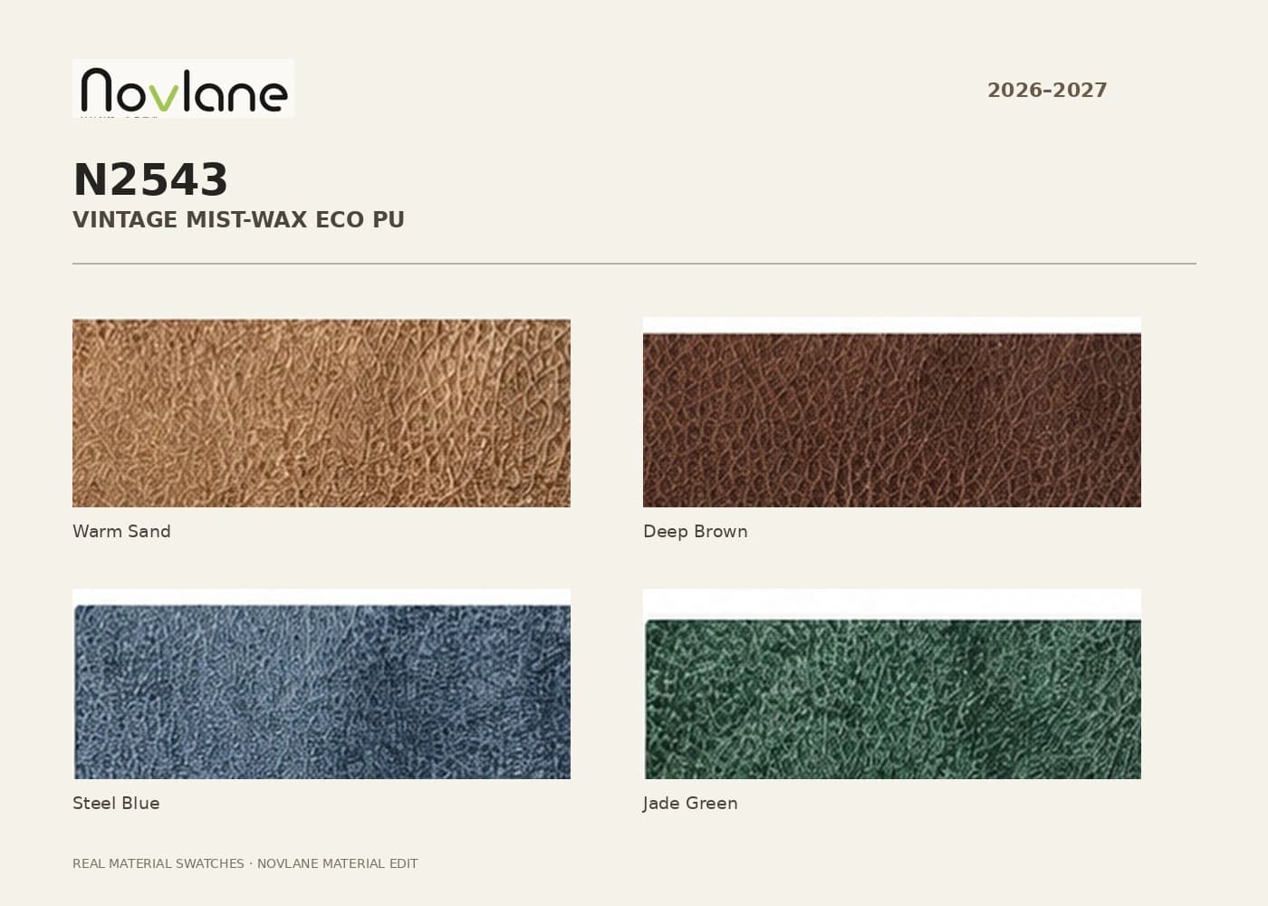 NOVLANE N2543 vintage mist-wax Eco PU material edit