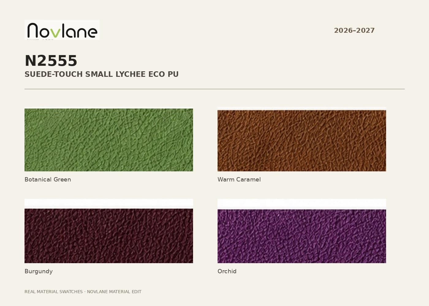 NOVLANE N2555 suede-touch small lychee Eco PU material edit
